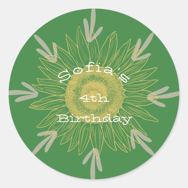 Sophia's Jungle Green Party Classic Round Sticker (Front)