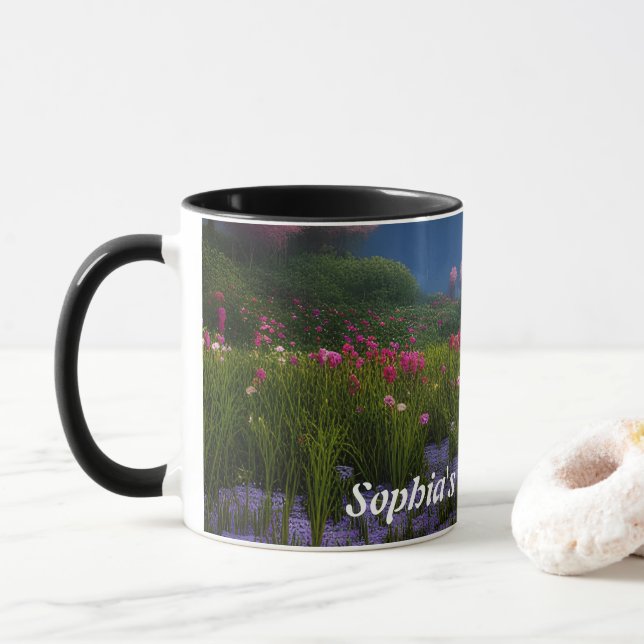 Sophia's Morning Tea Personalized Customizable Mug (With Donut)