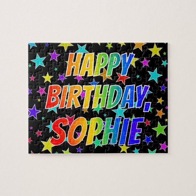 "SOPHIE" First Name, Fun "HAPPY BIRTHDAY" Jigsaw Puzzle (Horizontal)