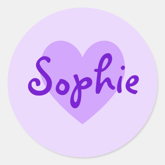 Sophie in Purple Classic Round Sticker (Front)