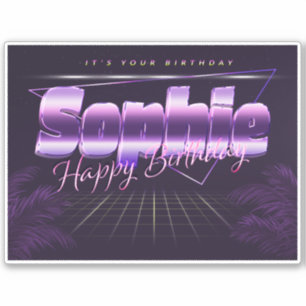 Sophie Name Vorname lila retro Sticker Geburtstag
