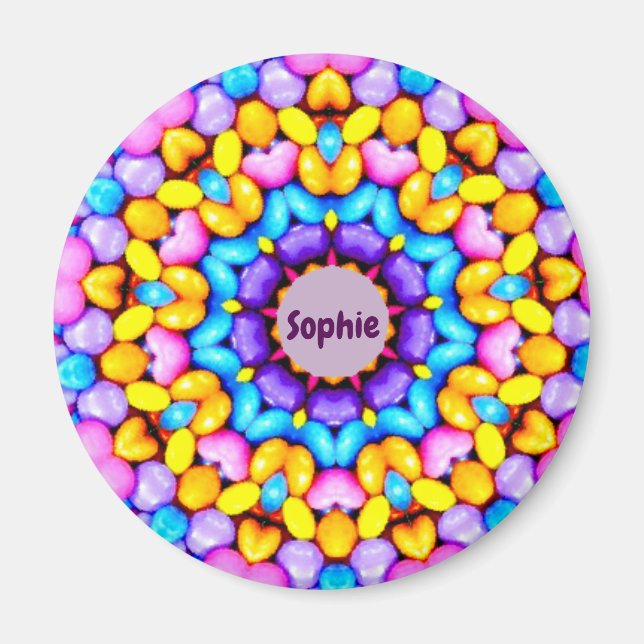 SOPHIE ~ Personalized Easter Pattern Fractal ~ Magnet (Front)
