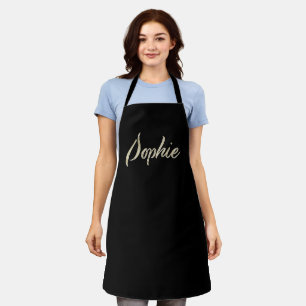Sophie white gold handwriting apron