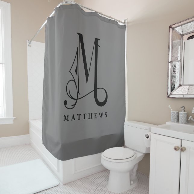 Sophisicated Grey with Elegant Monogram M Custom (In Situ)