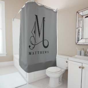 Sophisicated Grey with Elegant Monogram M Custom