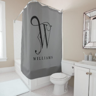 Sophisicated Grey with Elegant Monogram W Custom