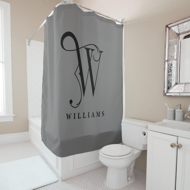 Sophisicated Grey with Elegant Monogram W Custom (In Situ)
