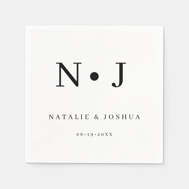 Sophisticate Typography Minimalist Wedding Napkin (Front)