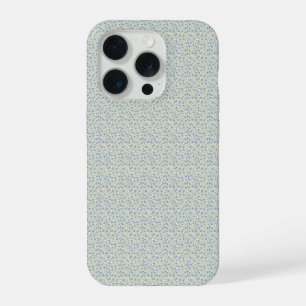 Sophisticated 1940s Dusty Blue Rosebud Vintage Pat iPhone 15 Pro Case