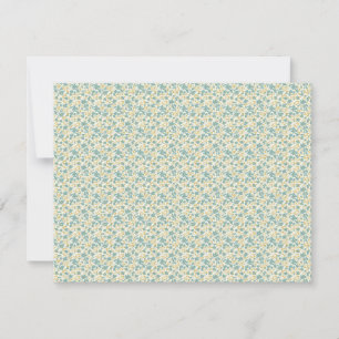 Sophisticated 1940s Dusty Teal and Mustard Floral Card