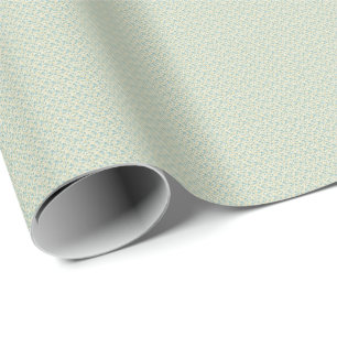 Sophisticated 1940s Dusty Teal and Mustard Floral Wrapping Paper