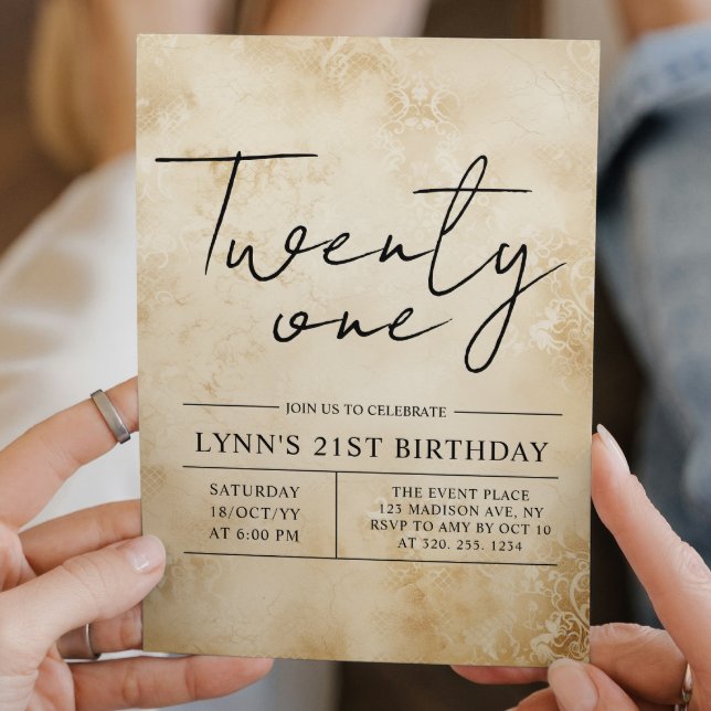 Sophisticated 21st birthday party invitation (Creator Uploaded)