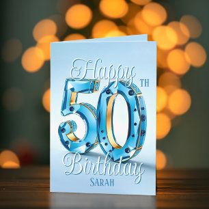 Sophisticated 50th Birthday with a Radiant Sparkle Card
