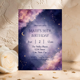 Sophisticated 70th Birthday Invitation | Celestial