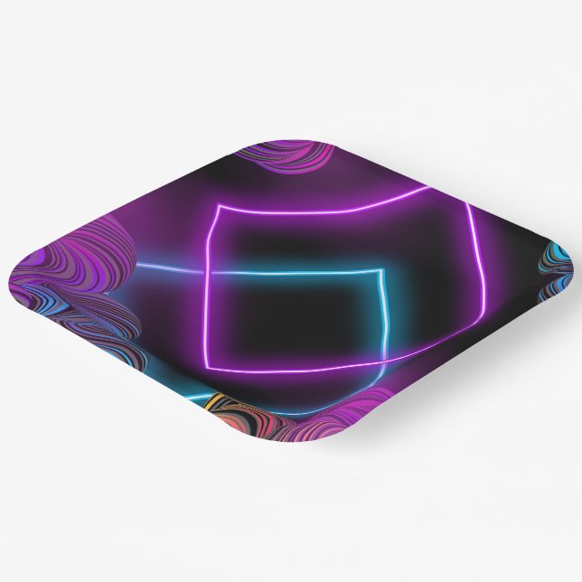 Sophisticated 9" Square Paper Plate for Special  (Angled)