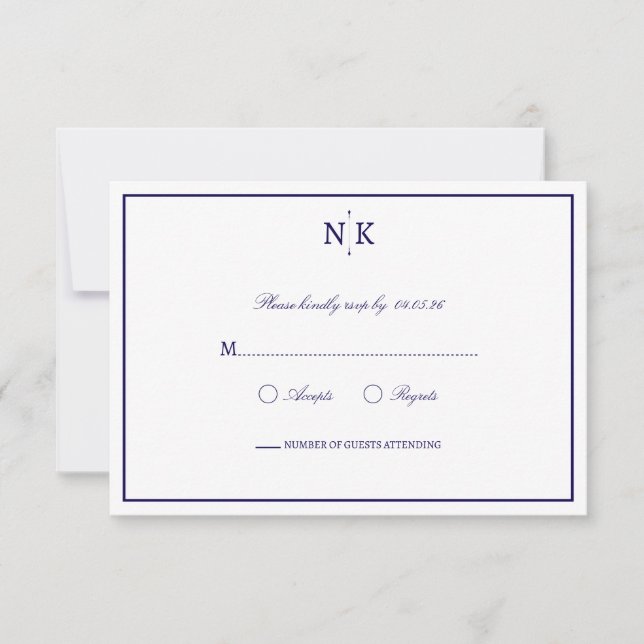Sophisticated and Classic RSVP Card (Front)