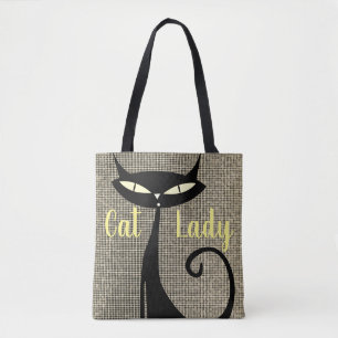 Sophisticated and Elegant Cartoon  Cat Tote Bag