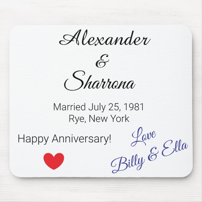 Sophisticated Anniversary Mouse Pad (Front)