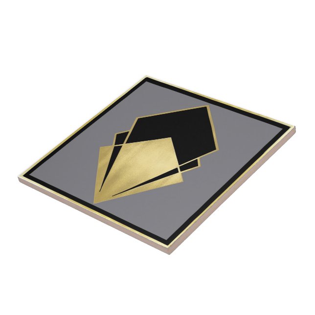 Sophisticated Art Deco Ceramic Tile (Side)