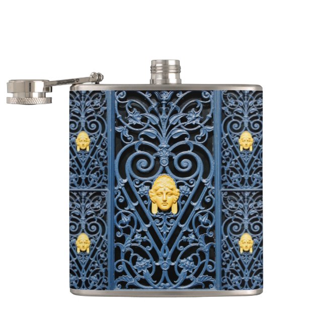 Sophisticated Art Deco Wrought Iron Flask 3 (Opened)
