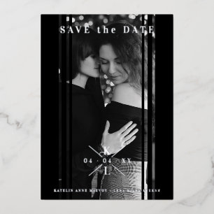 Sophisticated B&W Photo Couple Lesbian Gay Wedding