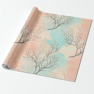 Sophisticated Beach Palette with Coral & Wave Wrapping Paper