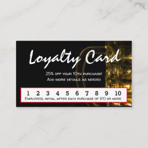 Sophisticated Beer Mug Craft Brewery  Loyalty Card