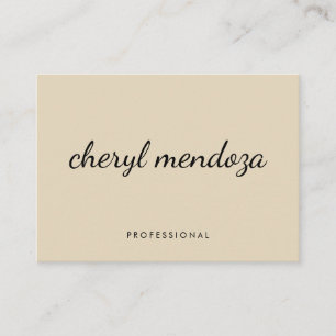 Sophisticated Beige Cursive Text Business Card