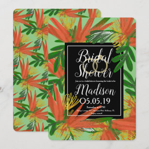 Sophisticated Bird of Paradise Tropic Bridal Invitation