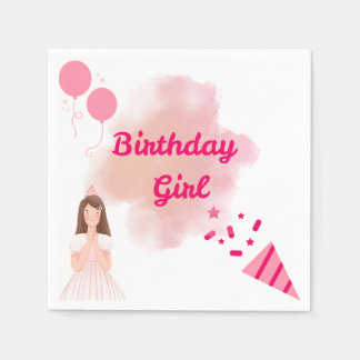 🎀Sophisticated Birthday Girl Napkins