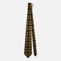 Sophisticated Black and Gold Mens Neck Tie