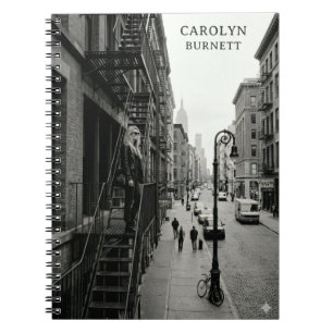 Sophisticated black and white Customized Notebook