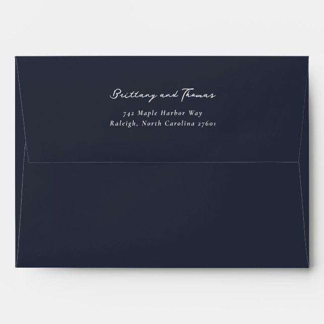 Sophisticated Black Calligraphy Envelope (Back (Top Flap))