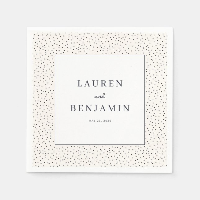 Sophisticated Black Dotted Minimalist Napkin (Front)