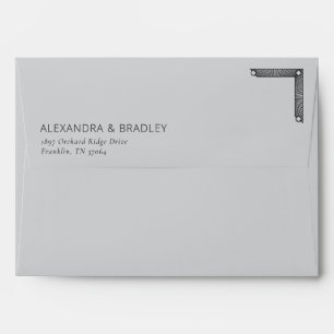 Sophisticated Black Geometric Bracket Envelope