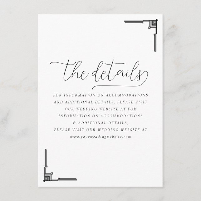 Sophisticated Black Geometric Lines Enclosure Card (Front)