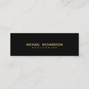 Sophisticated Black Gold Masculine Slimline Mini Business Card