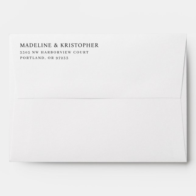 Sophisticated Black Minimalist Envelope (Back (Top Flap))