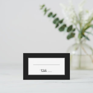Sophisticated Black Minimalist Lines Place Card