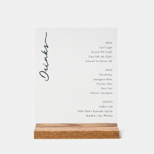 Sophisticated Black Minimalist Menu Sign