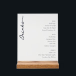 Sophisticated Black Minimalist Menu Sign<br><div class="desc">This elegant wedding menu features a minimalist design with a clean, white background and ample spacing for a sophisticated look. The layout is vertically oriented, showcasing a large cursive "Drinks" title on the left, while the right side presents organized lists of beer, wine, and spirits in simple sans-serif fonts. The...</div>