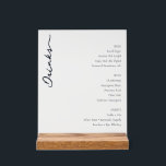 Sophisticated Black Minimalist Menu Sign<br><div class="desc">This elegant wedding menu features a minimalist design with a clean, white background and ample spacing for a sophisticated look. The layout is vertically oriented, showcasing a large cursive "Drinks" title on the left, while the right side presents organized lists of beer, wine, and spirits in simple sans-serif fonts. The...</div>