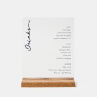 Sophisticated Black Minimalist Menu Sign