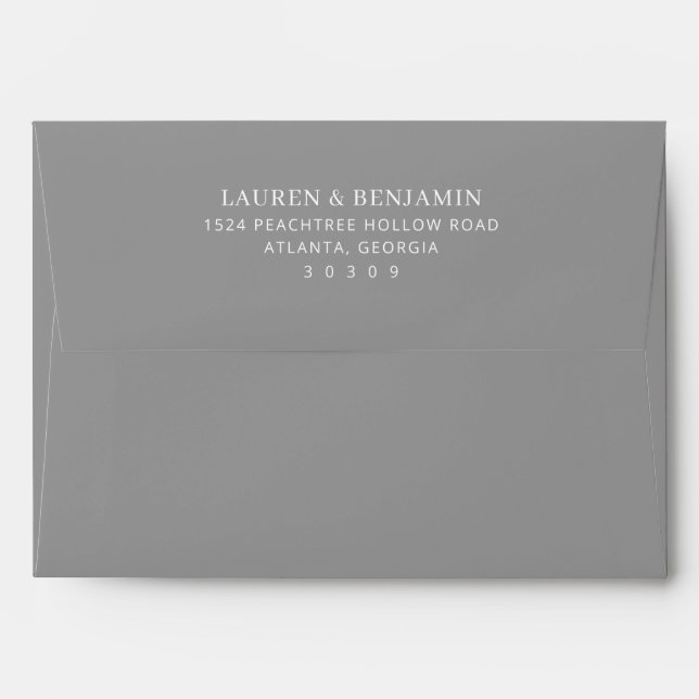 Sophisticated Black Minimalist Typographic Envelope (Back (Top Flap))