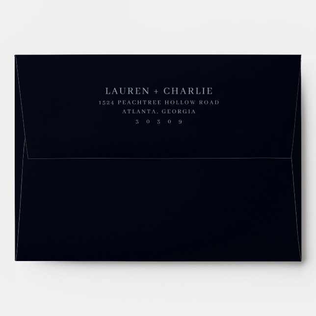 Sophisticated Black Typographic Envelope (Back (Top Flap))