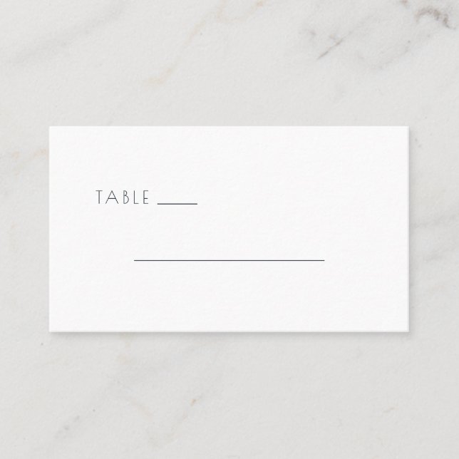 Sophisticated Black Typographic Lines Place Card (Front)
