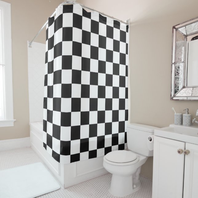 Sophisticated Black & White Chequered Modern  (In Situ)