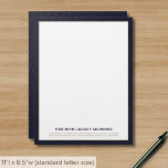 Sophisticated Blue and Gold Business Letterhead<br><div class="desc">Make a strong impression with our Sophisticated Blue and Gold Business Letterhead. This letterhead design features a rich navy blue faux leather print border with your company name and contact information elegantly presented in classic typography. The rich textured print adorns the back for a cohesive, timeless design. Each sheet exudes...</div>