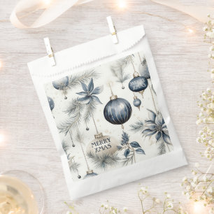 Sophisticated Blue & Gold Christmas Favour Bag