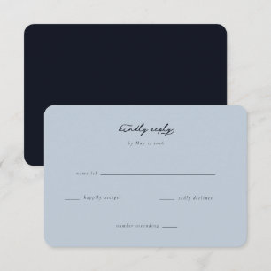 Sophisticated Blue Minimalist Invitation